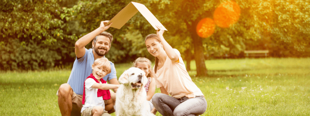 Family with a pet